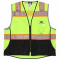 Mcr Safety Garments, Lime, Class2, Black Bttm, Zip, Mesh XL SURVCL2LSXL
